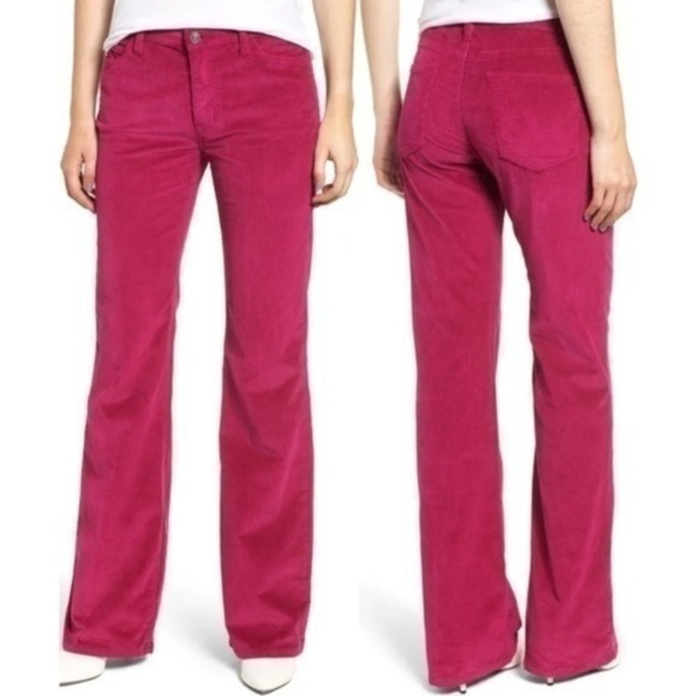 Current/Elliott The Jarvis High Waist Corduroy Bootcut Fuchsia Pink Pants 30 NWT